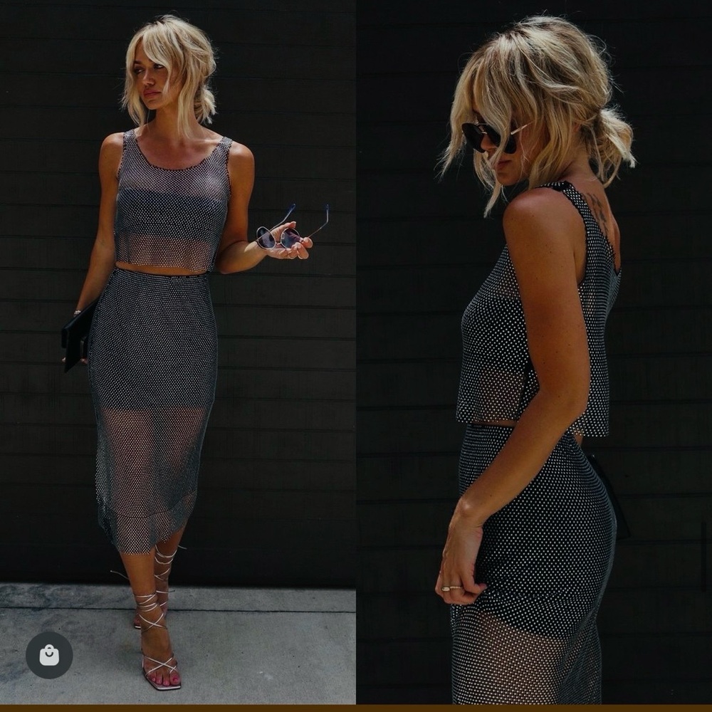 Vici GREY LAB Gray Midi Pencil Skirt Set